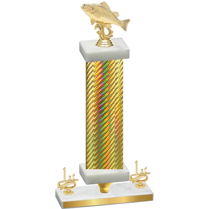 Premium Single Gold Carbon Fiber First Place Fishing Trophy