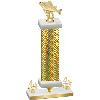 Premium Single Gold Carbon Fiber Fourth Place Fishing Trophy