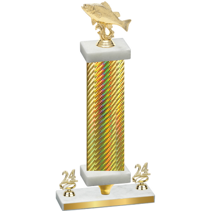 Premium Single Gold Carbon Fiber Year Fishing Trophy