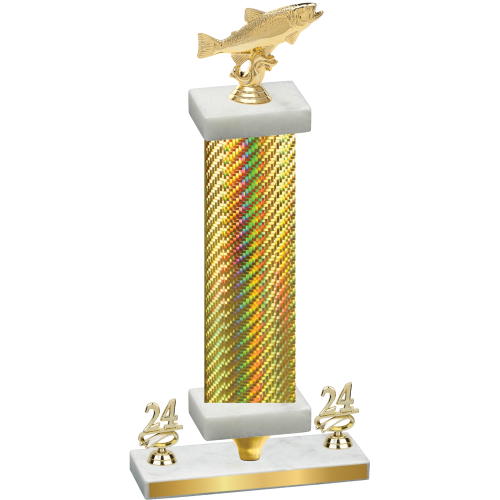 Premium Single Gold Carbon Fiber Year Fishing Trophy