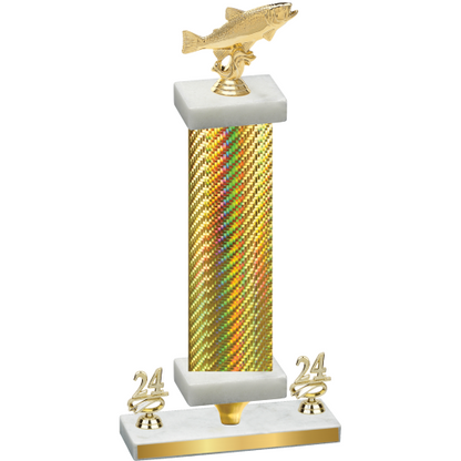 Premium Single Gold Carbon Fiber Year Fishing Trophy