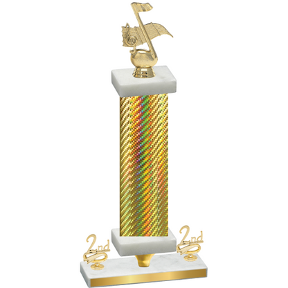 Premium Single Gold Carbon Fiber Second Place Music Trophy