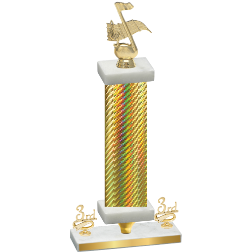 Premium Single Gold Carbon Fiber Third Place Music Trophy