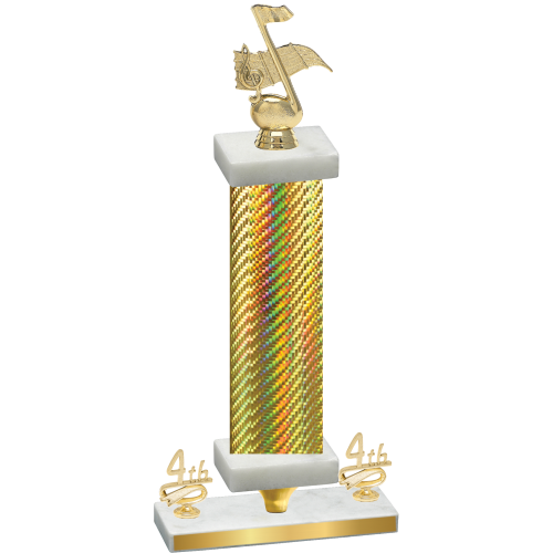 Premium Single Gold Carbon Fiber Fourth Place Music Trophy