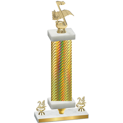 Premium Single Gold Carbon Fiber Year Music Trophy