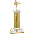Premium Single Gold Carbon Fiber Third Place Karate Trophy