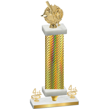 Premium Single Gold Carbon Fiber Fourth Place Baseball Trophy