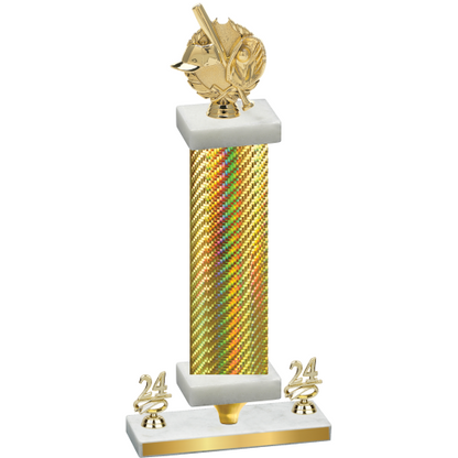 Premium Single Gold Carbon Fiber Year Baseball Trophy