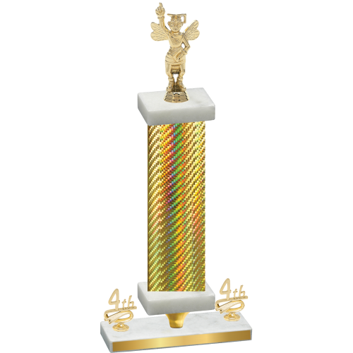 Premium Single Gold Carbon Fiber Fourth Place Academics Trophy