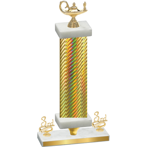 Premium Single Gold Carbon Fiber Third Place Academics Trophy