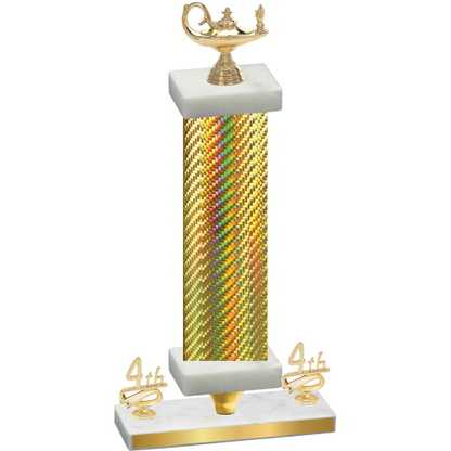 Premium Single Gold Carbon Fiber Fourth Place Academics Trophy