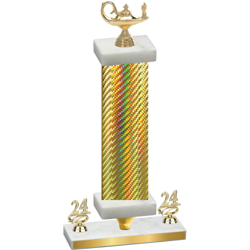 Premium Single Gold Carbon Fiber Year Academics Trophy