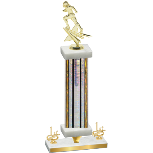 Premium Single Silver Glacier First Place Football Trophy