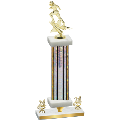 Premium Single Silver Glacier Year Football Trophy