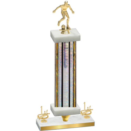 Premium Single Silver Glacier First Place Soccer Trophy