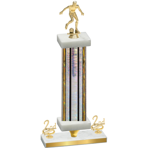 Premium Single Silver Glacier Second Place Soccer Trophy