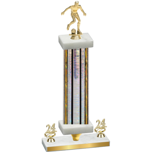 Premium Single Silver Glacier Year Soccer Trophy