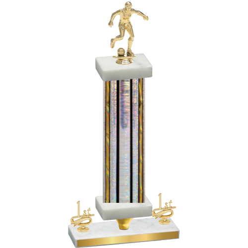 Premium Single Silver Glacier First Place Soccer Trophy