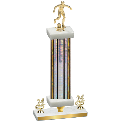 Premium Single Silver Glacier Year Soccer Trophy