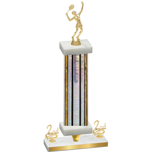 Premium Single Silver Glacier Second Place Tennis Trophy