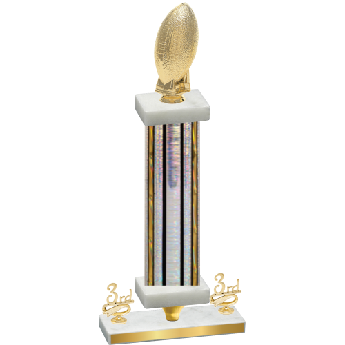 Premium Single Silver Glacier Third Place Football Trophy