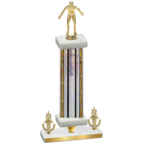 Premium Single Silver Glacier Victory Wrestling Trophy