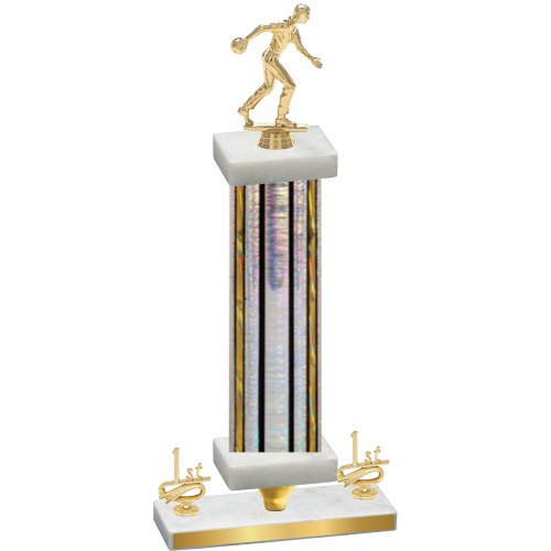 Premium Single Silver Glacier First Place Bowling Trophy