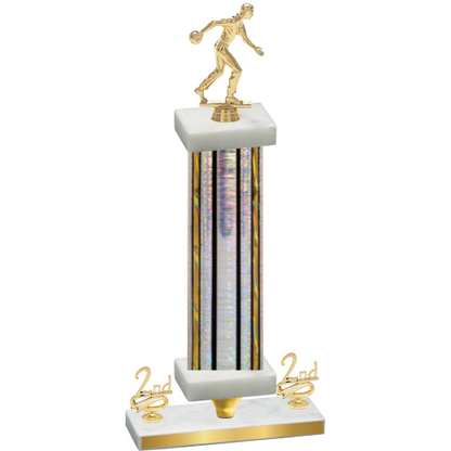 Premium Single Silver Glacier Second Place Bowling Trophy