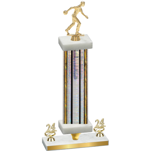 Premium Single Silver Glacier Year Bowling Trophy