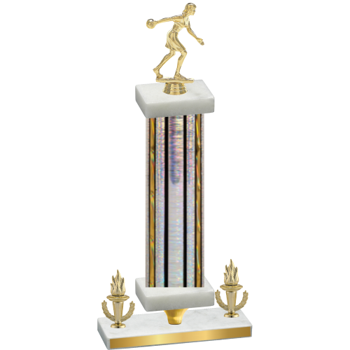 Premium Single Silver Glacier Victory Bowling Trophy