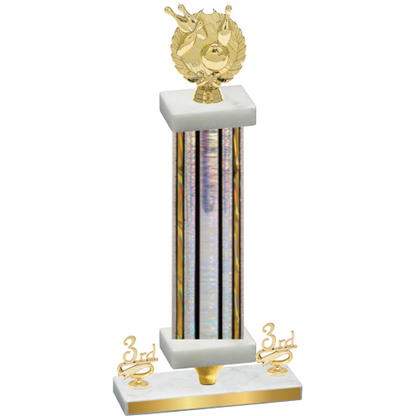 Premium Single Silver Glacier Third Place Bowling Trophy