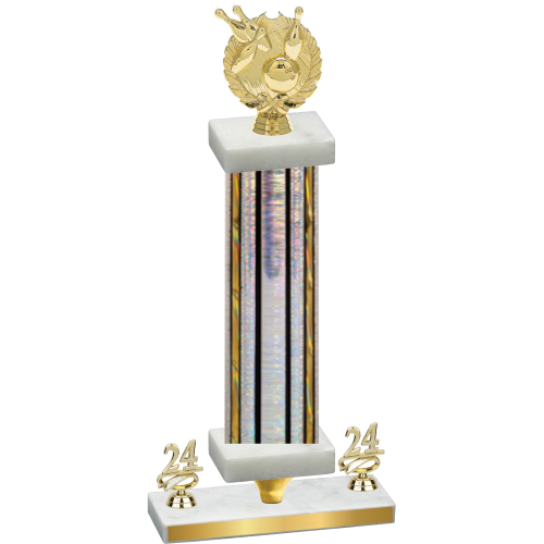 Premium Single Silver Glacier Year Bowling Trophy