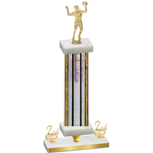 Premium Single Silver Glacier Second Place Volleyball Trophy