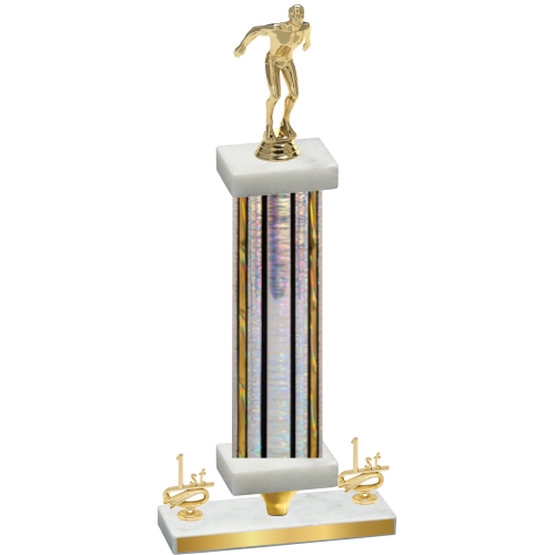 Premium Single Silver Glacier First Place Swimming Trophy