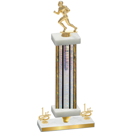 Premium Single Silver Glacier First Place Football Trophy