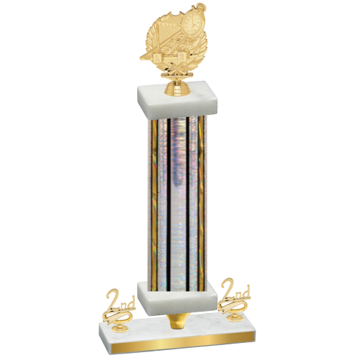 Premium Single Silver Glacier Second Place Swimming Trophy