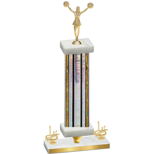 Premium Single Silver Glacier First Place Cheerleading Trophy