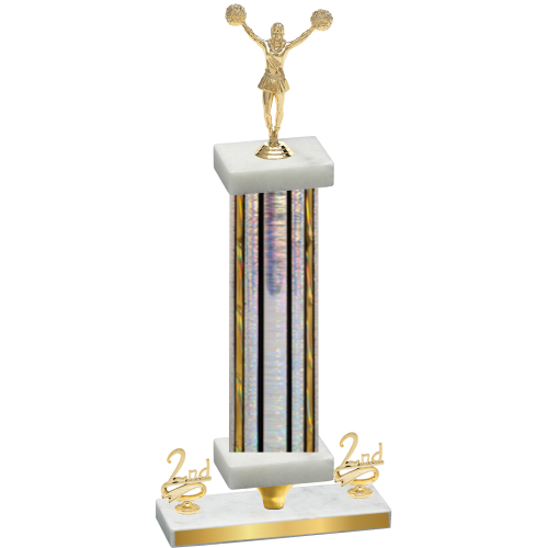 Premium Single Silver Glacier Second Place Cheerleading Trophy