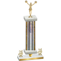 Premium Single Silver Glacier Year Cheerleading Trophy