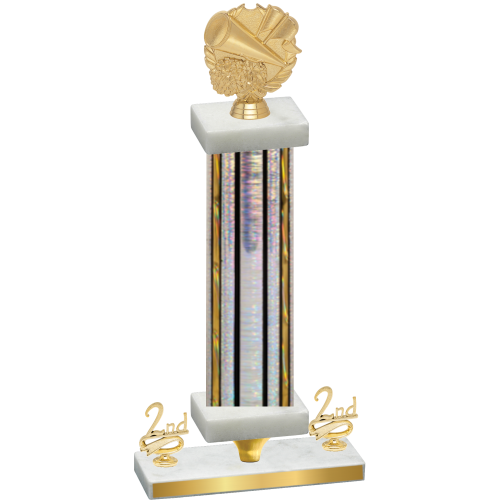 Premium Single Silver Glacier Second Place Cheerleading Trophy