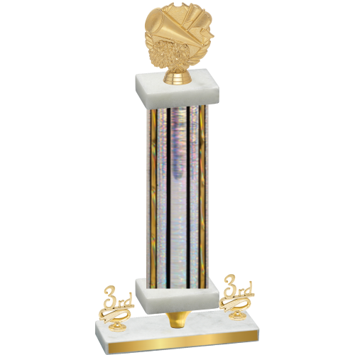 Premium Single Silver Glacier Third Place Cheerleading Trophy