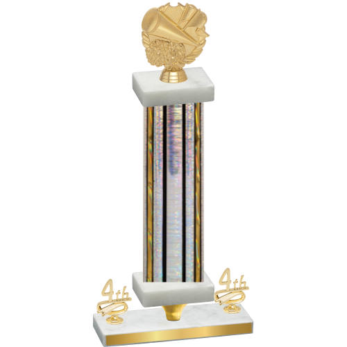 Premium Single Silver Glacier Fourth Place Cheerleading Trophy