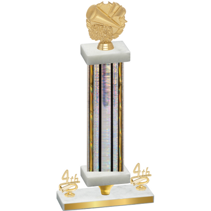 Premium Single Silver Glacier Fourth Place Cheerleading Trophy