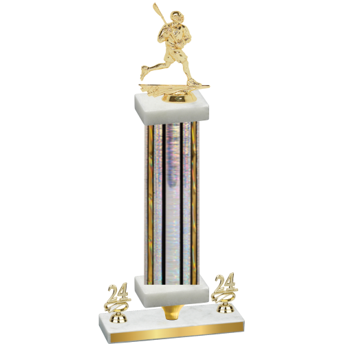 Premium Single Silver Glacier Year Lacrosse Trophy