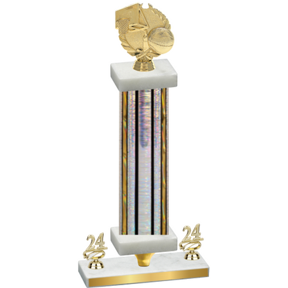 Premium Single Silver Glacier Year Basketball Trophy