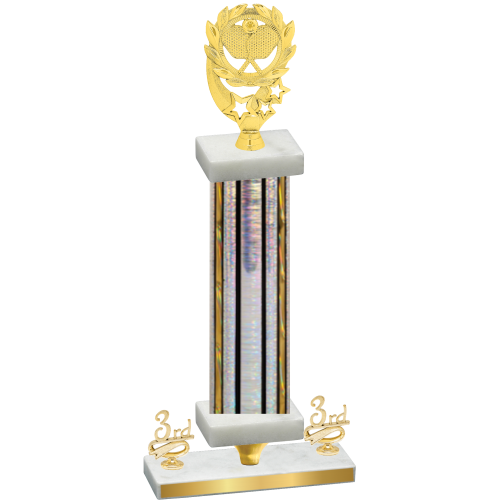 Premium Single Silver Glacier Third Place Pickleball Trophy