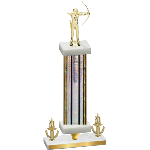 Premium Single Silver Glacier Victory Archery Trophy