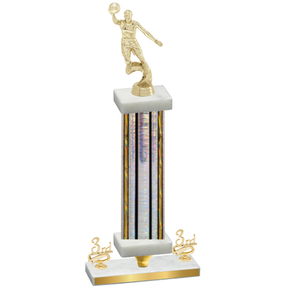 Premium Single Silver Glacier Third Place Basketball Trophy