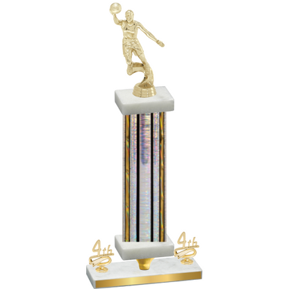 Premium Single Silver Glacier Fourth Place Basketball Trophy