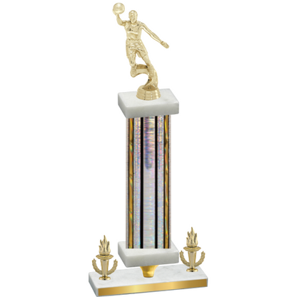 Premium Single Silver Glacier Victory Basketball Trophy